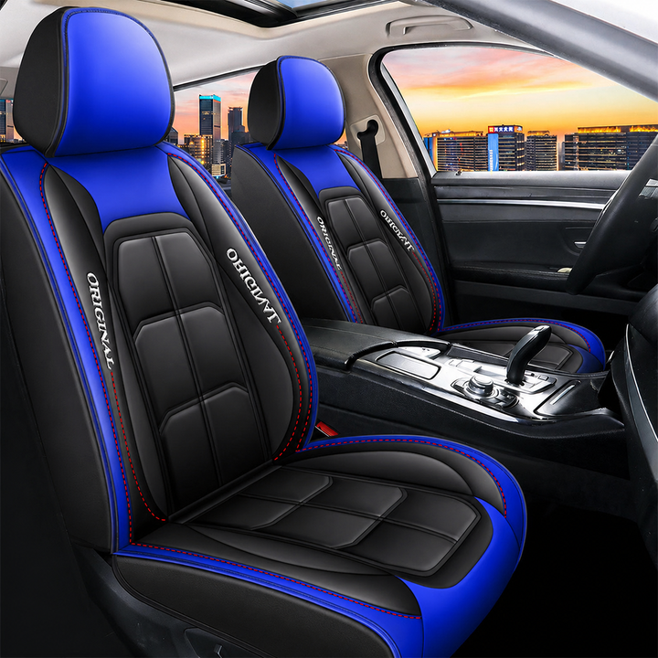 Front Car Seat Covers, 2-Piece PU Leather Set with Universal Fit 16
