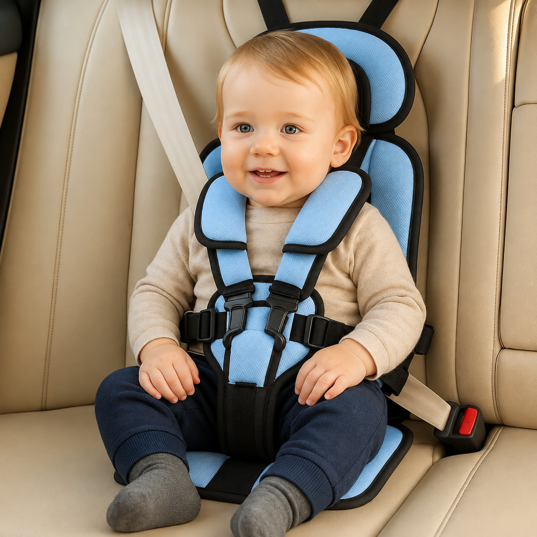 Foldable Kids Travel Seat with 5-Point Harness for Car, Taxi & Rental 1