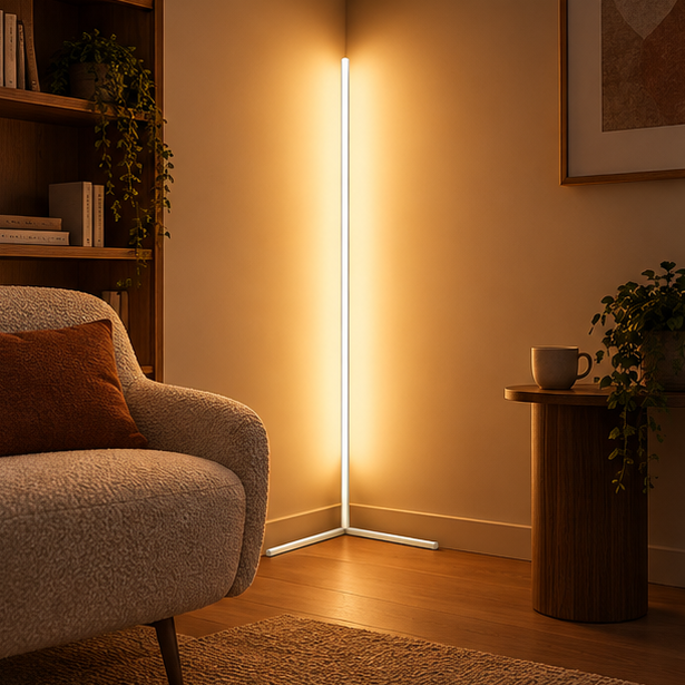 Modern LED Corner Floor Lamp with Remote Control for Living Room Ambient Lighting 2
