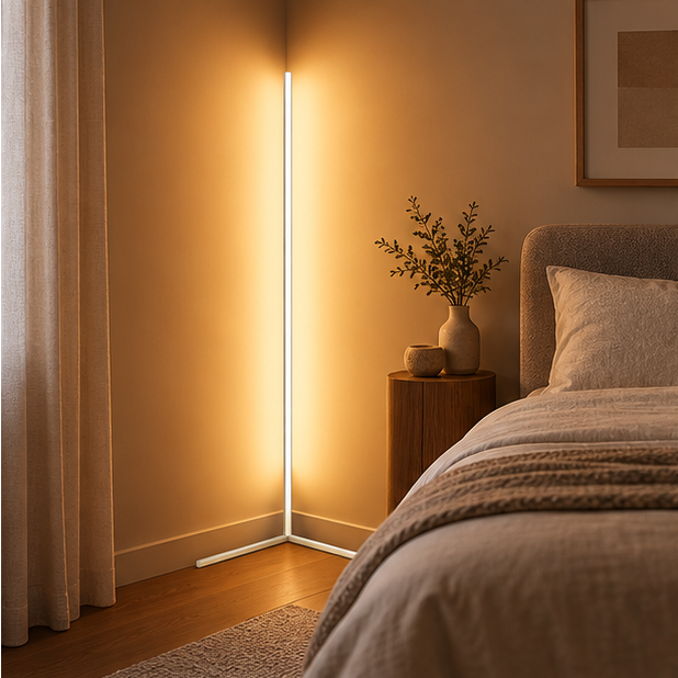 Modern LED Corner Floor Lamp with Remote Control for Living Room Ambient Lighting 4