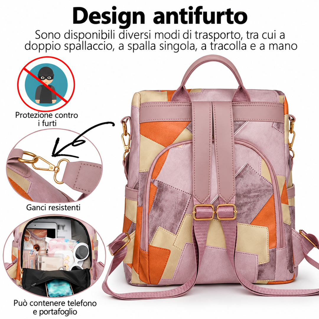 Checkered Anti-Theft Backpack with Multiple Pockets 4
