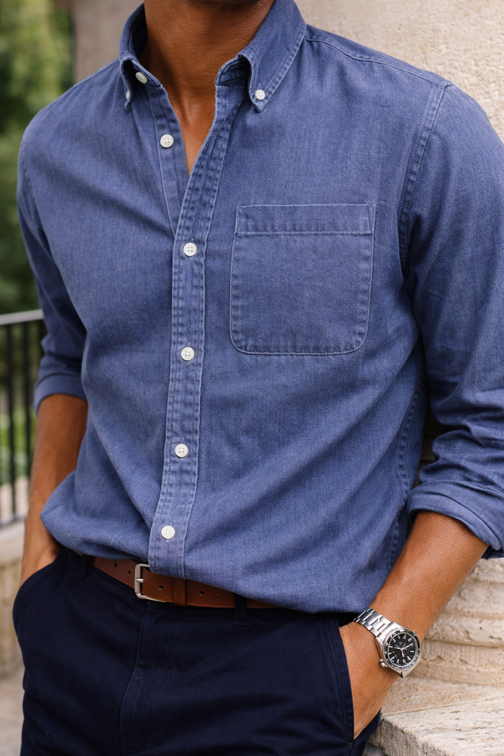 Men's Cotton Button-Down Shirt for Everyday Smart Casual Wear 6