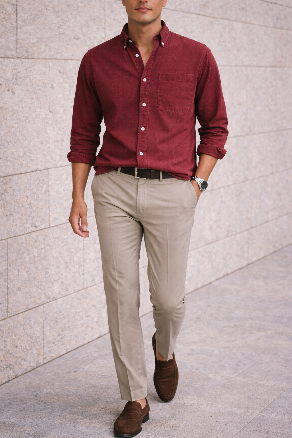 Men's Cotton Button-Down Shirt for Everyday Smart Casual Wear 9