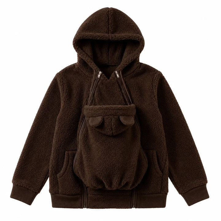 Cozy Fleece Baby-Wearing Hoodie with Front Pouch 7