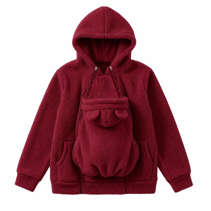 Cozy Fleece Baby-Wearing Hoodie with Front Pouch 9