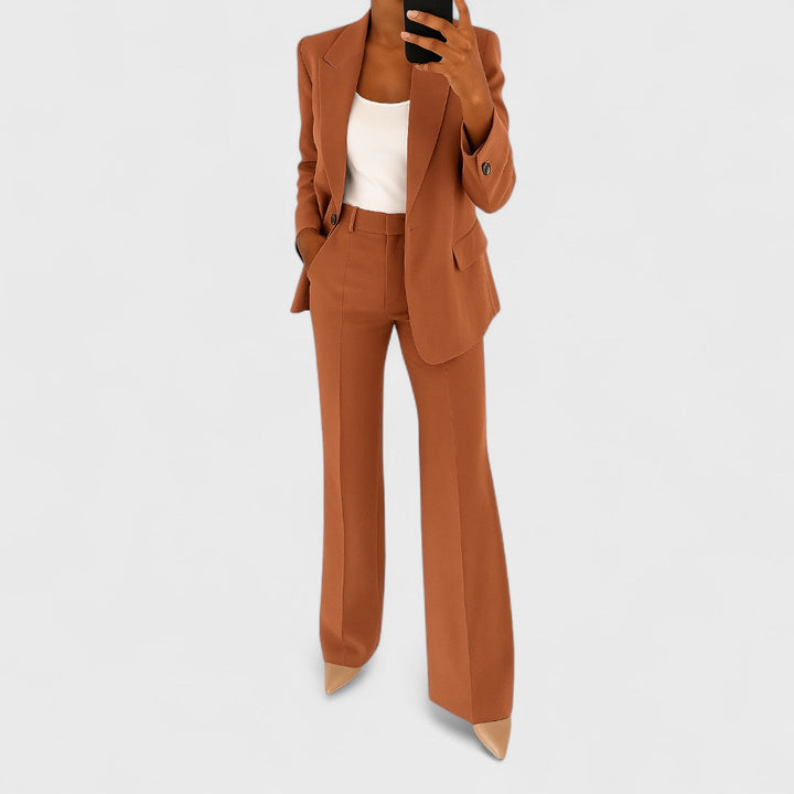 Women's Matching Blazer and Pants Set, Stretch Fabric, Wrinkle-Resistant Two-Piece 4