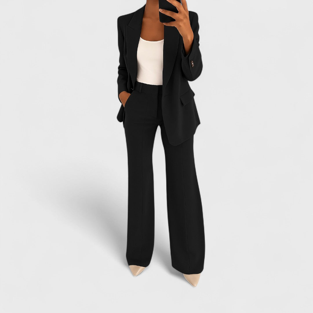 Women's Matching Blazer and Pants Set, Stretch Fabric, Wrinkle-Resistant Two-Piece 6