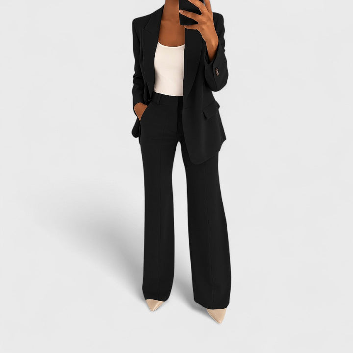 Women's Matching Blazer and Pants Set, Stretch Fabric, Wrinkle-Resistant Two-Piece 6