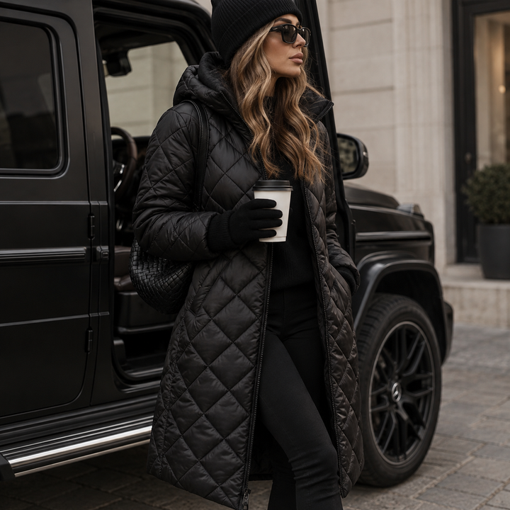 Quilted Long Coat - Water Resistant Insulated Puffer Style 3