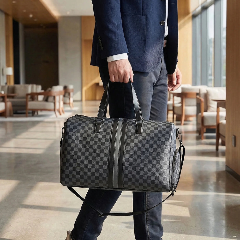 Checkerboard Pattern Travel Bag - Voyax