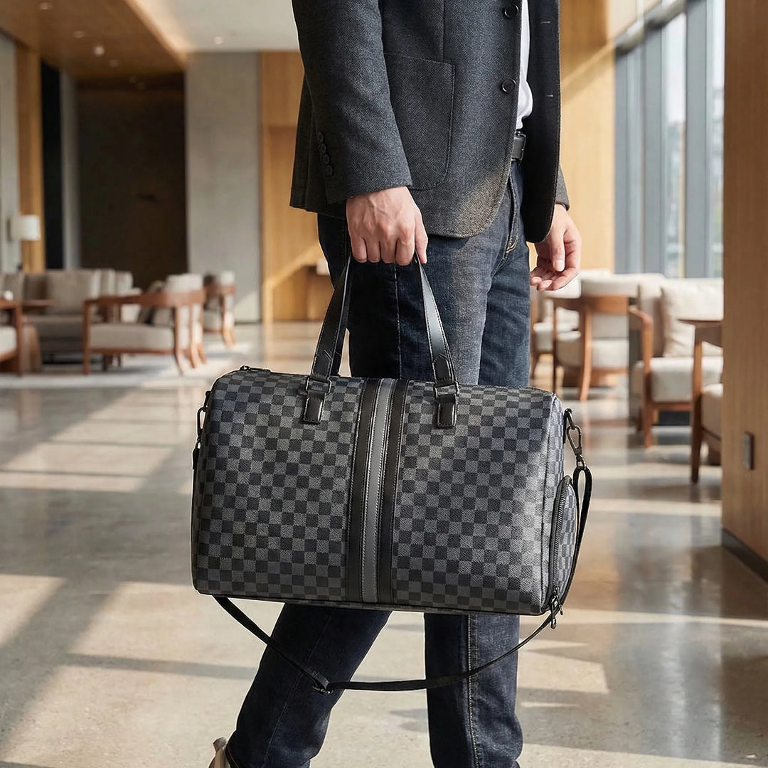 Checkerboard Pattern Travel Bag - Voyax
