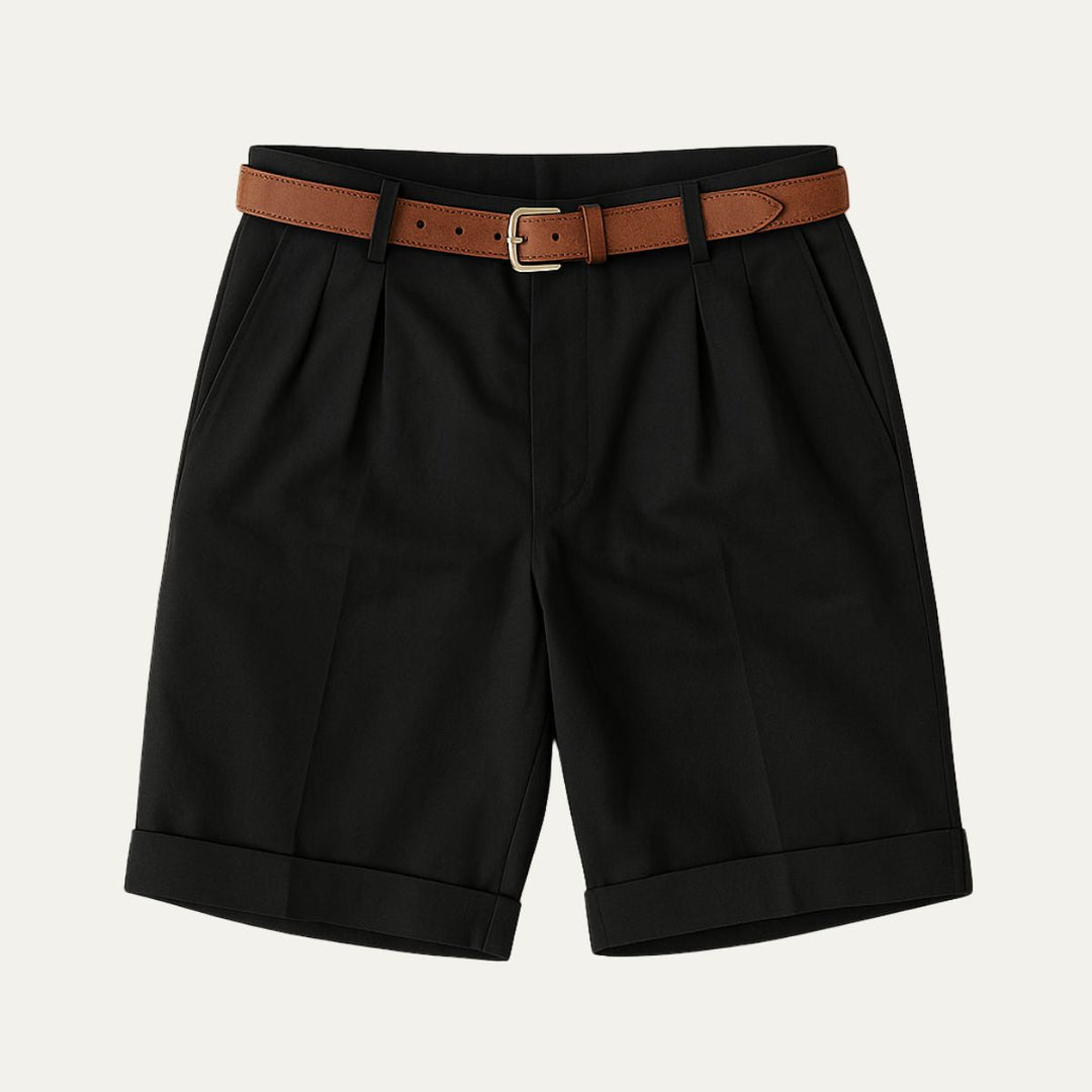Classic Men's Chino Shorts With Double Pleat And Turn-Up Hem 11