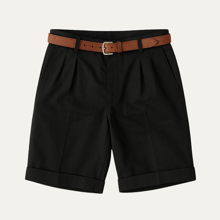 Classic Men's Chino Shorts With Double Pleat And Turn-Up Hem 11