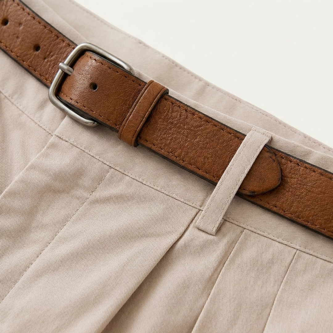 Classic Men's Chino Shorts With Double Pleat And Turn-Up Hem 3