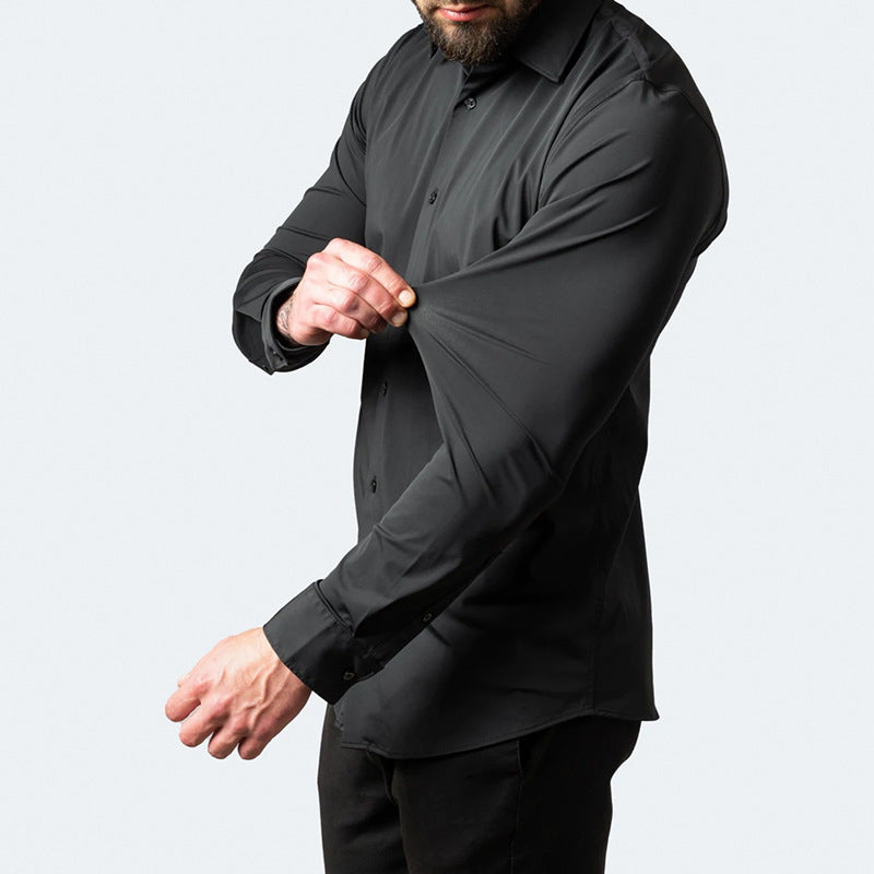 Classic Men's Stretch Dress Shirt with Wrinkle-Resistant Finish 2