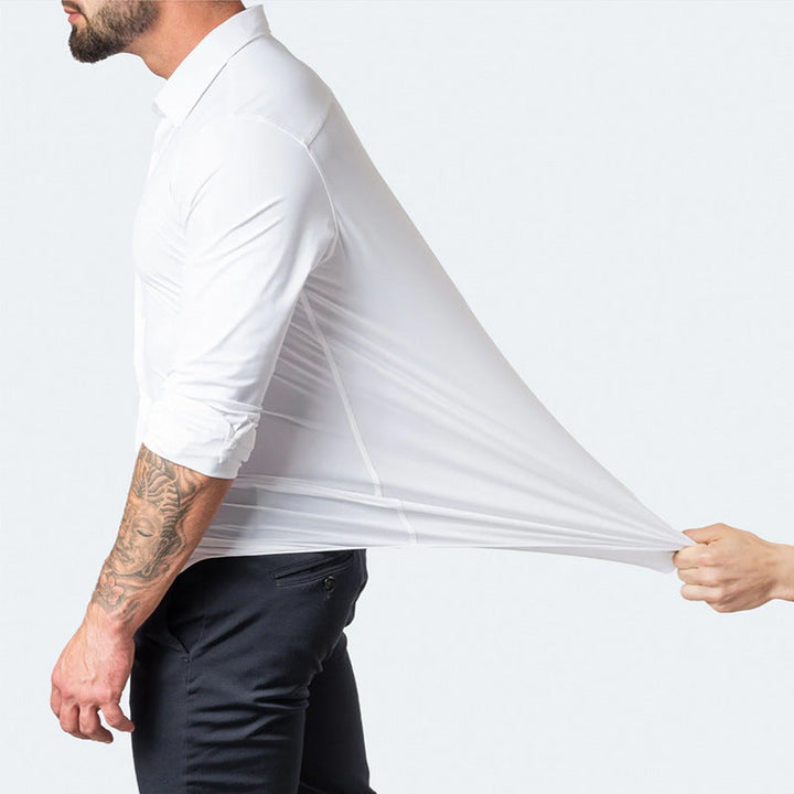 Classic Men's Stretch Dress Shirt with Wrinkle-Resistant Finish 3