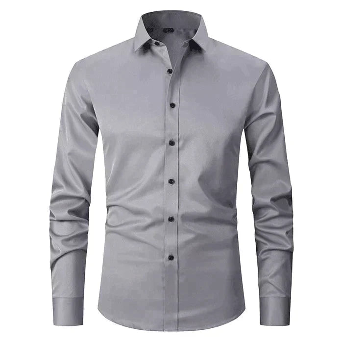 Classic Men's Stretch Dress Shirt with Wrinkle-Resistant Finish 8