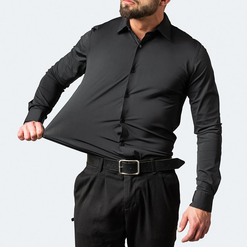 Classic Men's Stretch Dress Shirt with Wrinkle-Resistant Finish 1