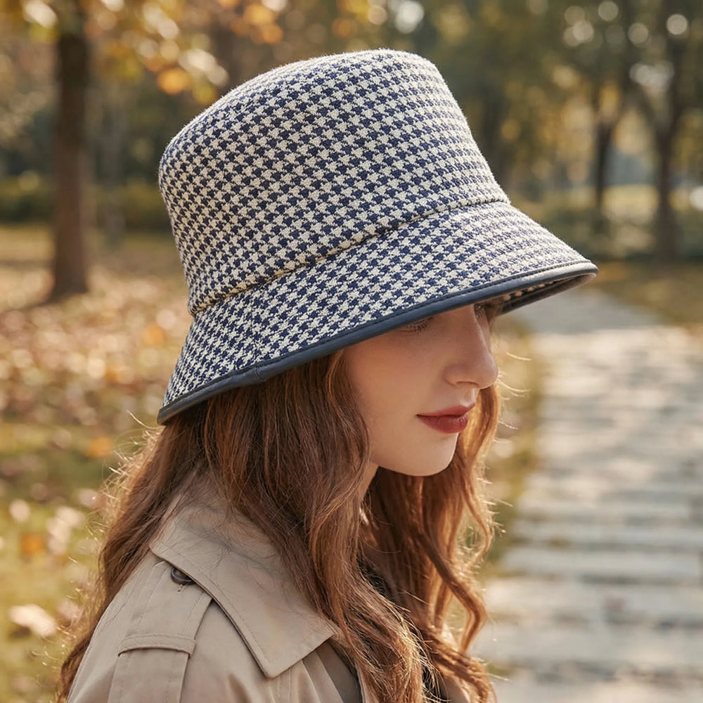 Classic Houndstooth Bucket Hat - Brimora