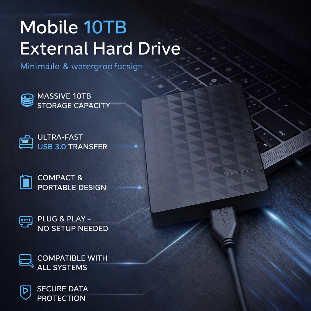 External Hard Drive 10TB – USB 3.0 Storage for Backups & Files 5