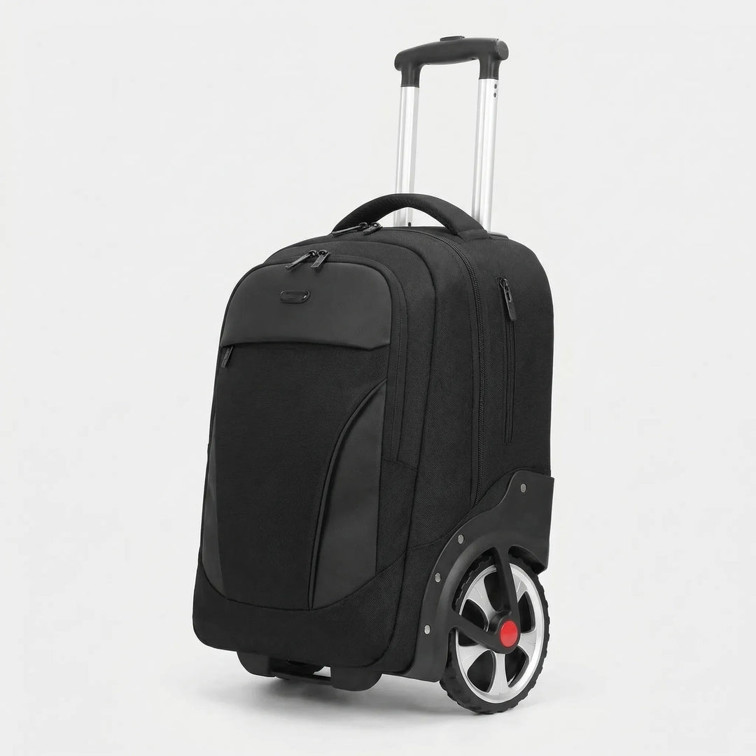 Convertible Rolling Backpack - For Men - Cabin Size - Padded Laptop Sleeve - Oversized Wheels - Professional Style