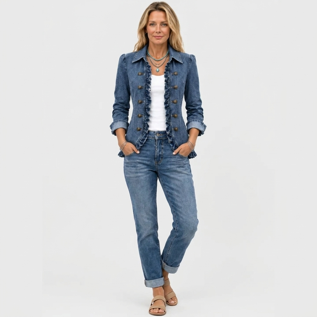 Western Inspired Ruffled Open Front Jacket 3