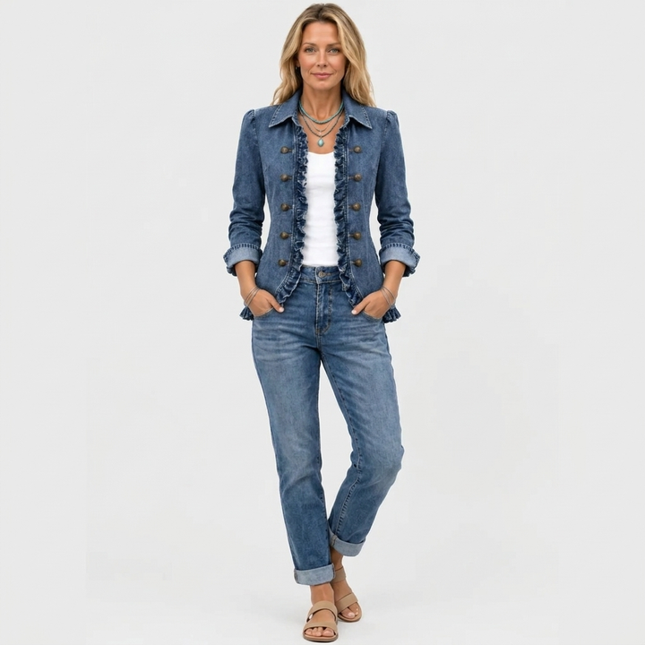 Western Inspired Ruffled Open Front Jacket 3