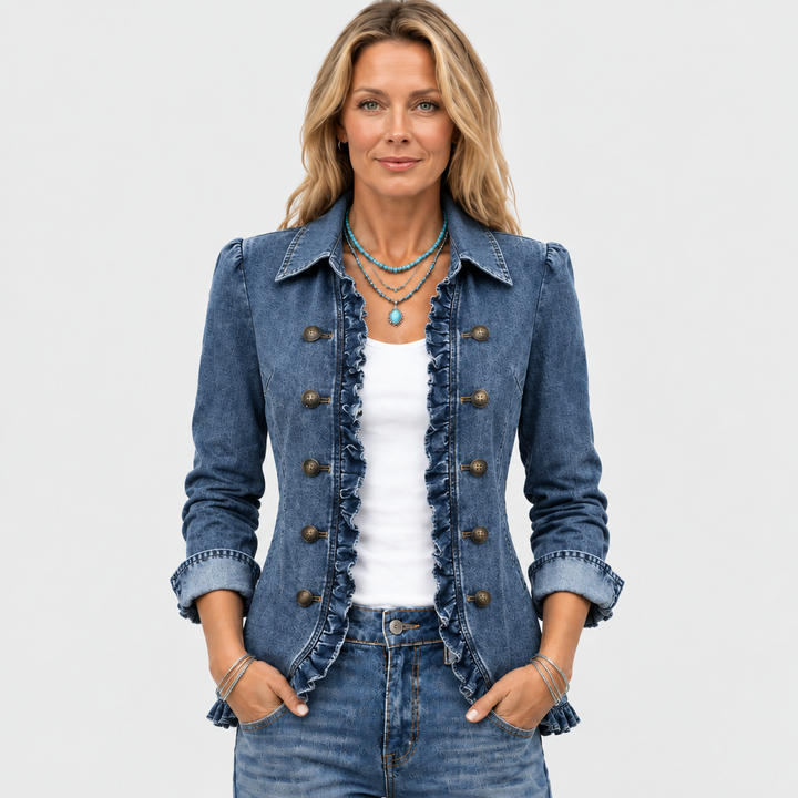 Western Inspired Ruffled Open Front Jacket 2