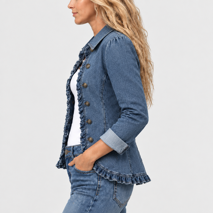 Western Inspired Ruffled Open Front Jacket 4
