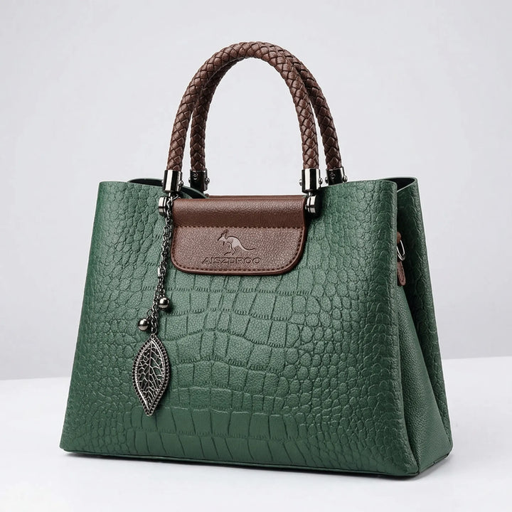Crocodile Embossed Structured Handbag - Varelina