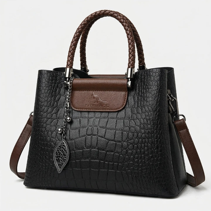 Crocodile Embossed Structured Handbag - Varelina