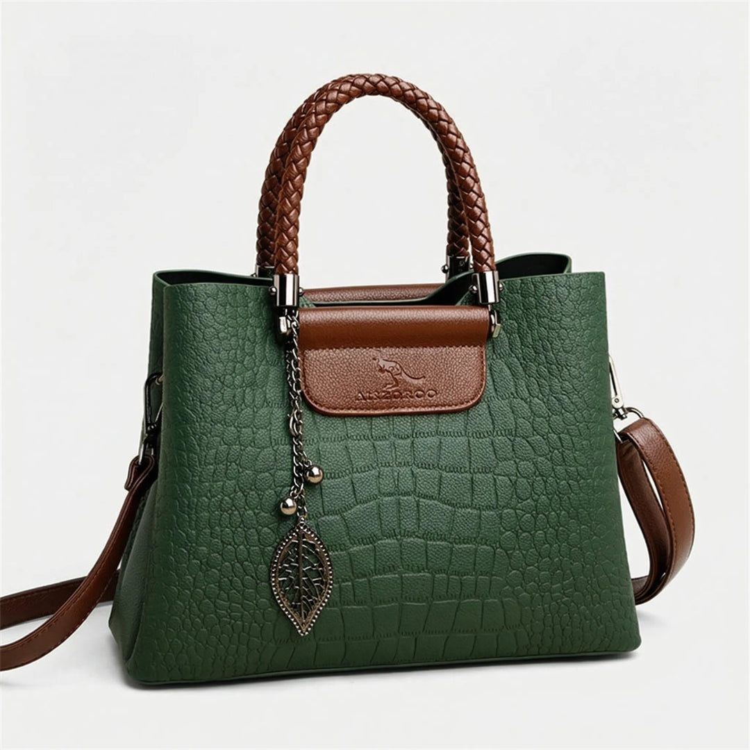 Crocodile Embossed Structured Handbag - Varelina