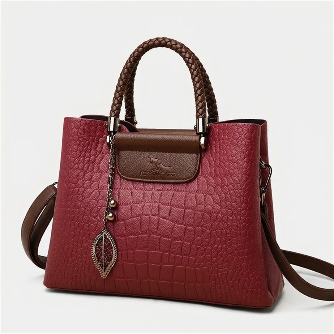 Crocodile Embossed Structured Handbag - Varelina