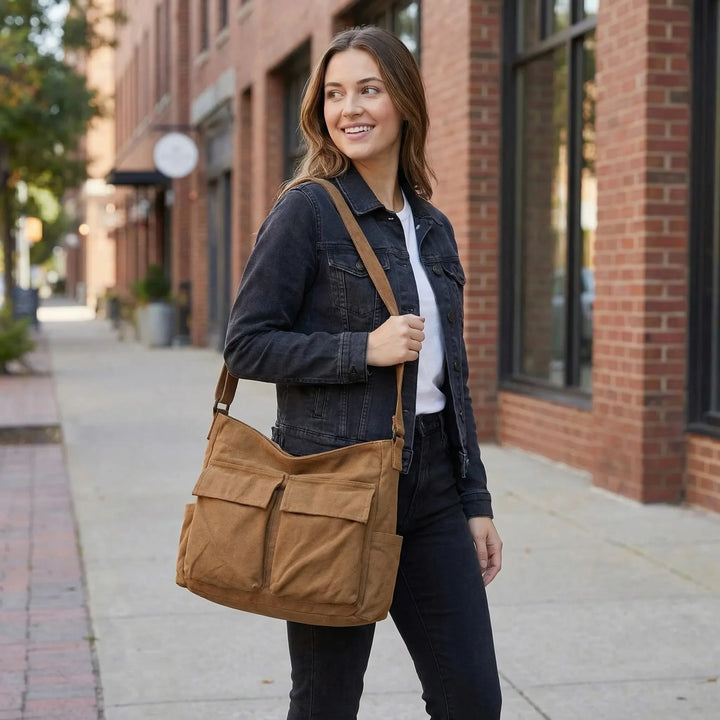 Large Multi-Pocket Crossbody Messenger Bag - Carrivex