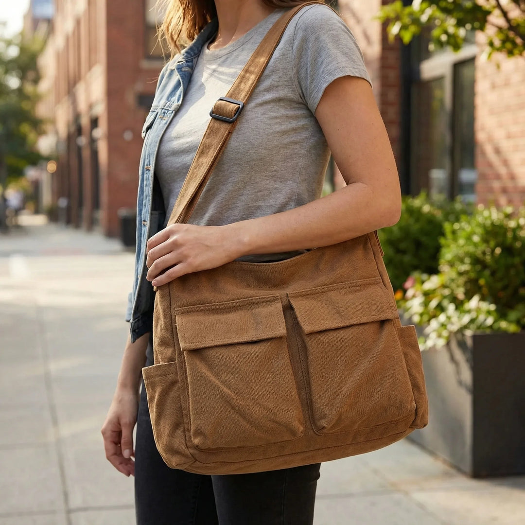 Large Multi-Pocket Crossbody Messenger Bag - Carrivex