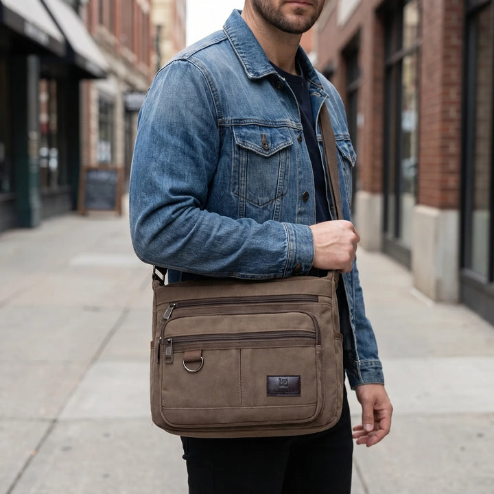 RFID-Blocking Crossbody Messenger Bag - Vardex