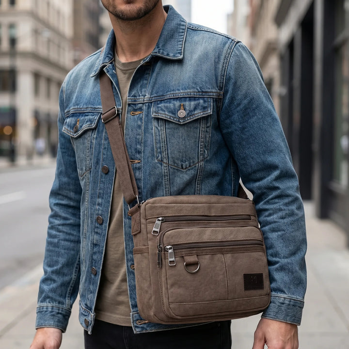 RFID-Blocking Crossbody Messenger Bag - Vardex