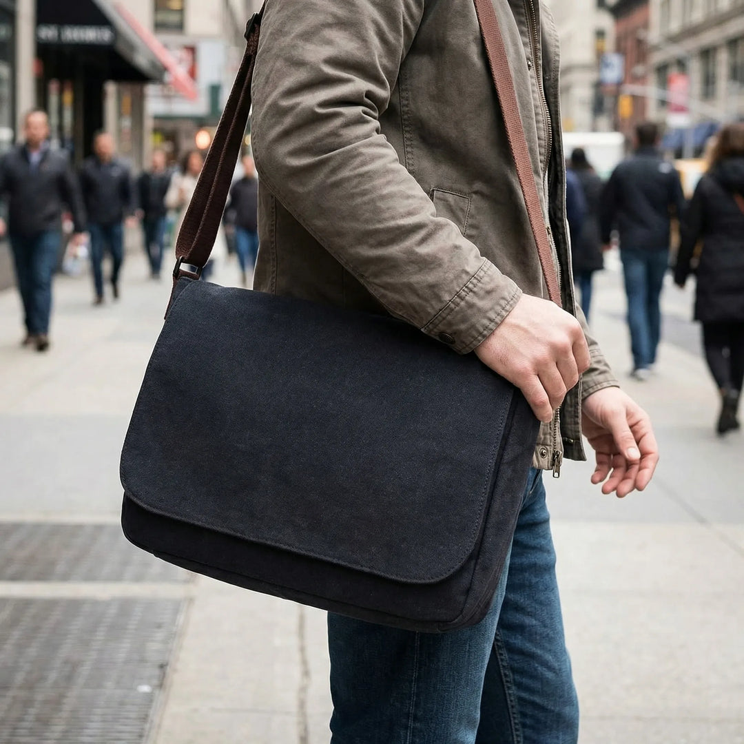 Classic Flap-Over Crossbody Messenger Bag - Travaux