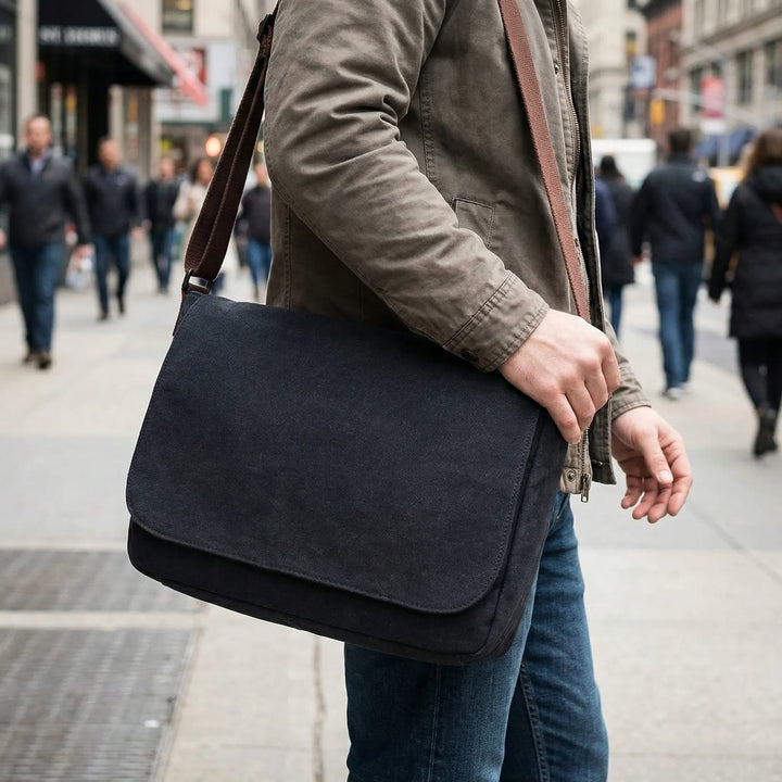 Classic Flap-Over Crossbody Messenger Bag - Travaux