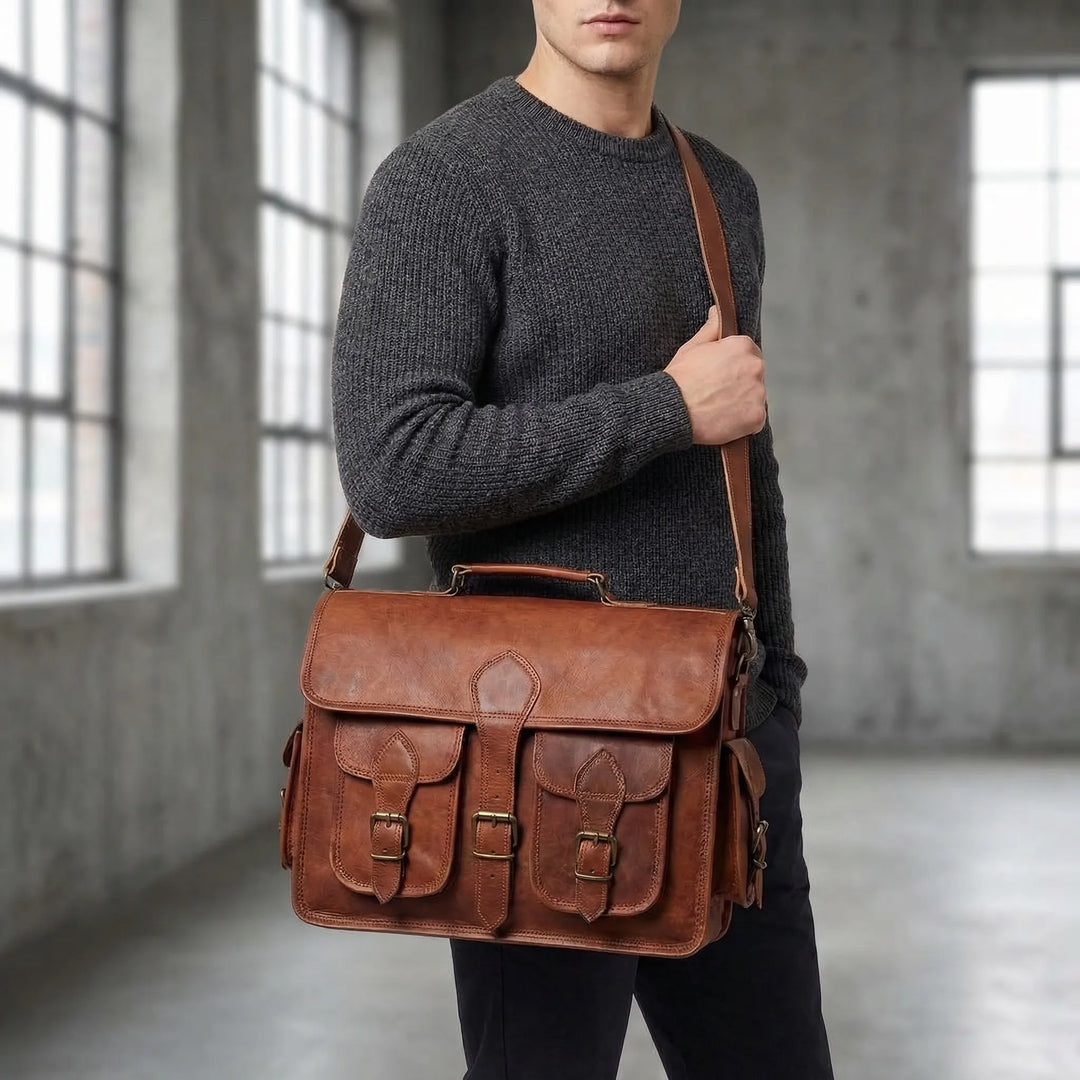 Vintage Handcrafted Messenger Bag - Rugglow