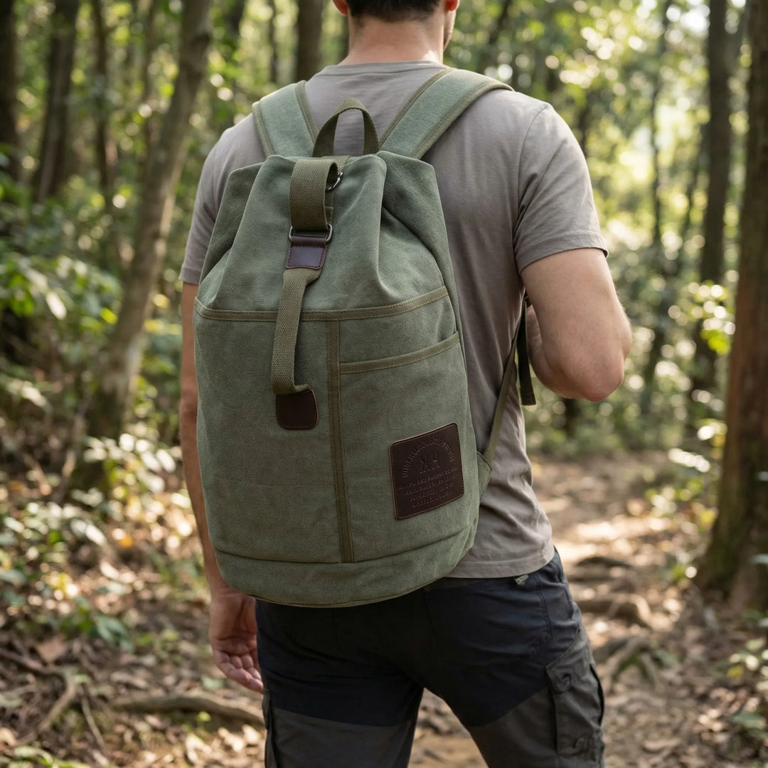 Cylindrical Woven Duffel Style Backpack - Kordex