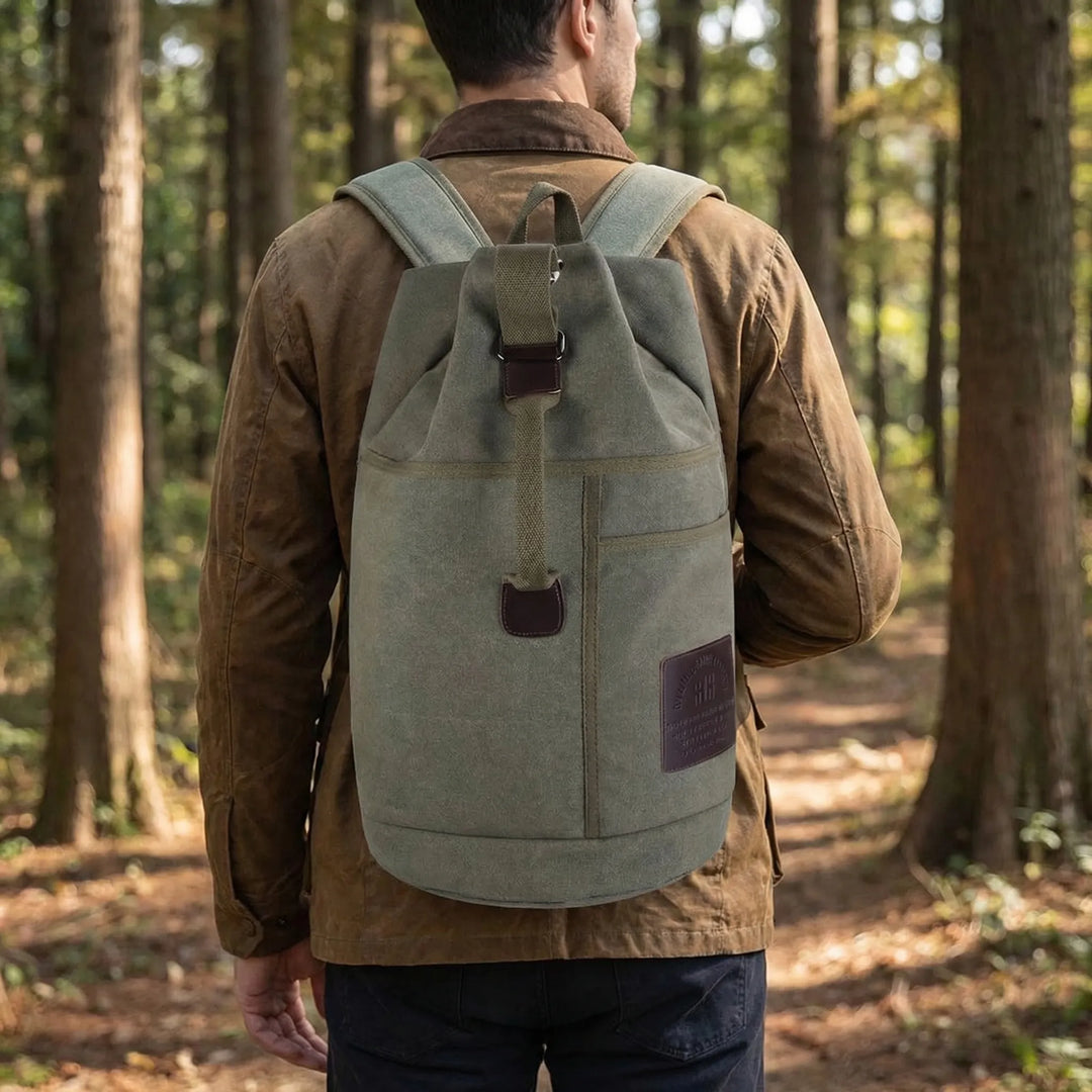 Cylindrical Woven Duffel Style Backpack - Kordex