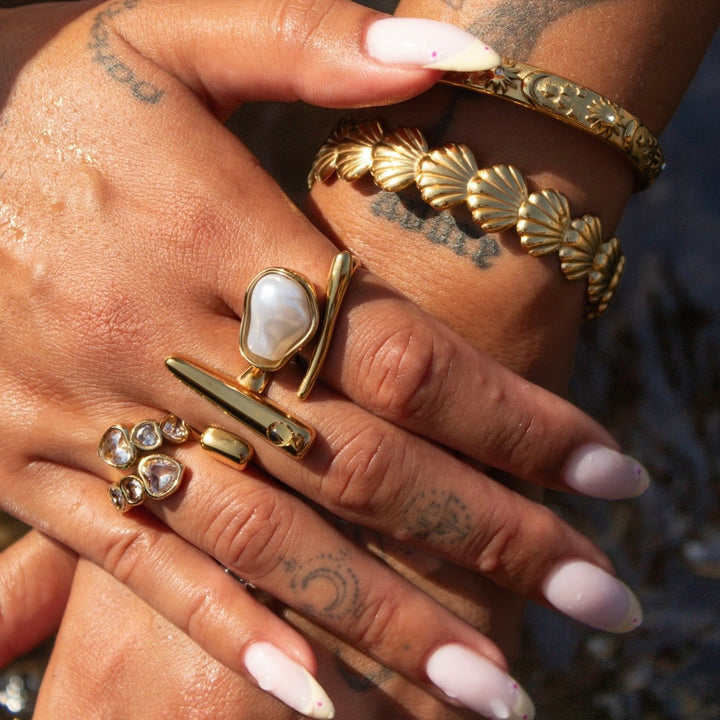 Axis Adjustable Sculptural Gold Ring 3