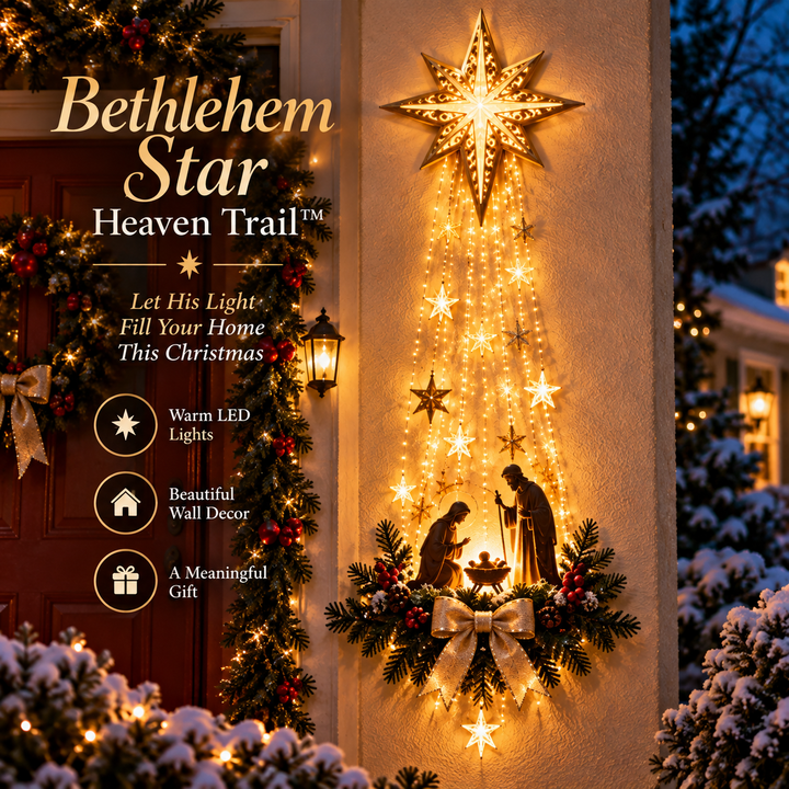 Lighted Christmas Wall Decoration with Star of Bethlehem and Warm Glow 7