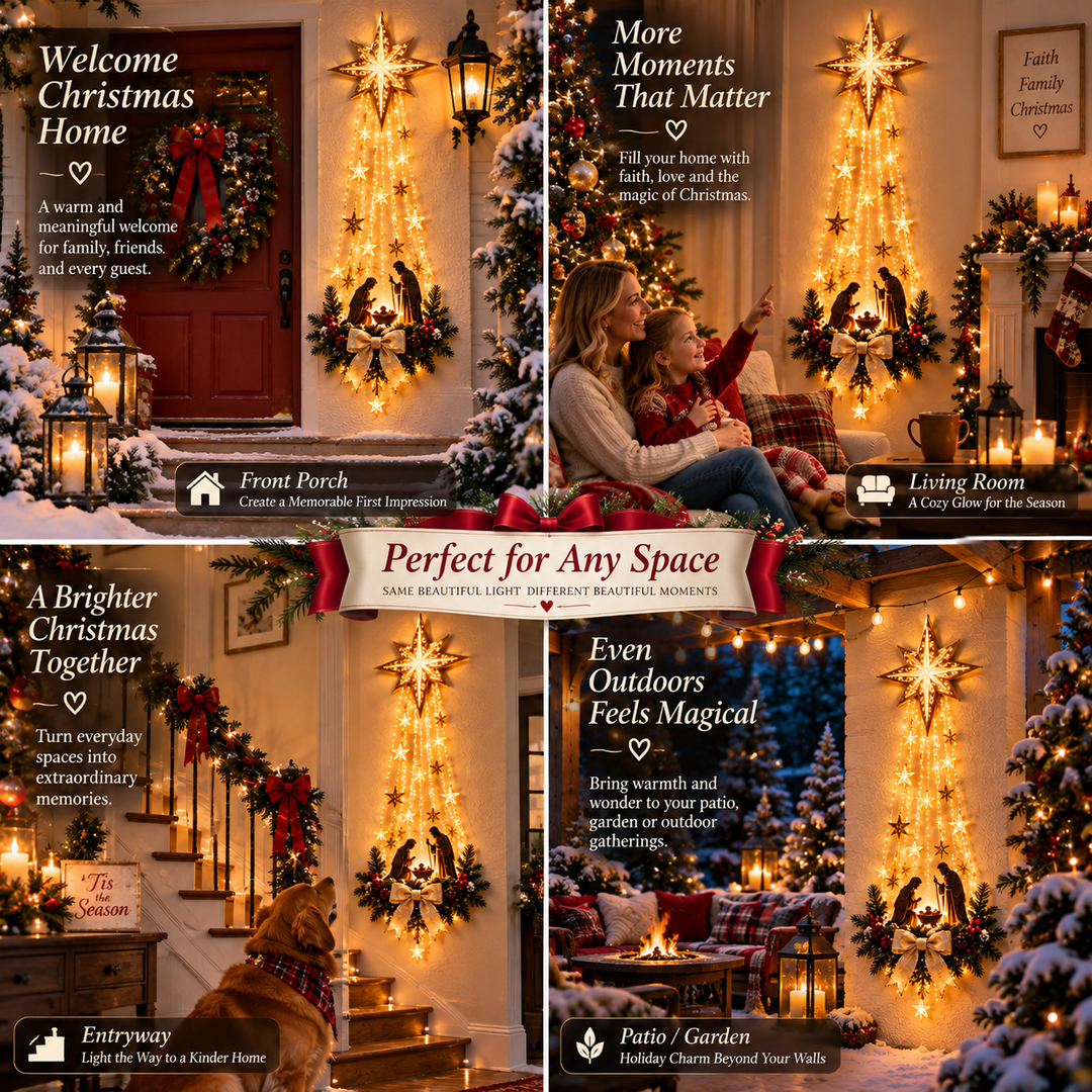 Lighted Christmas Wall Decoration with Star of Bethlehem and Warm Glow 6