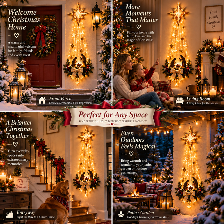 Lighted Christmas Wall Decoration with Star of Bethlehem and Warm Glow 6