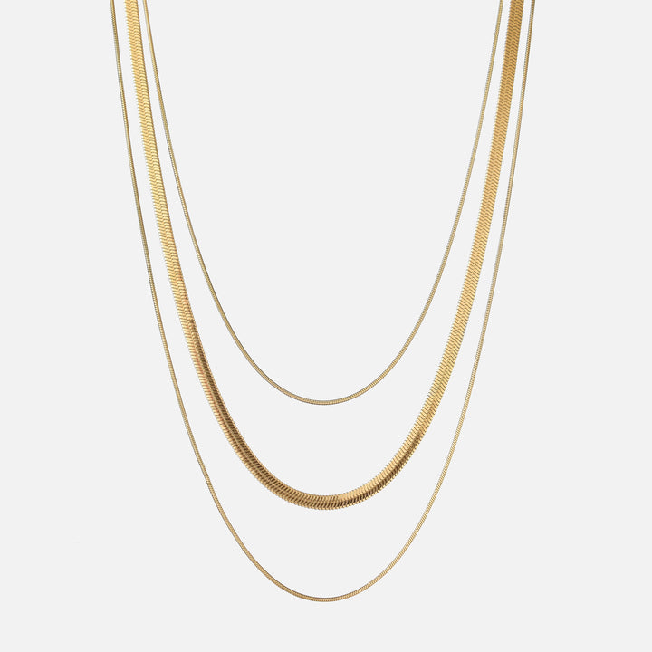 Tracy 3-in-1 Triple Layered 18K Gold Plated Necklace 1