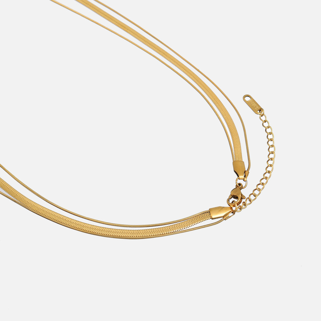 Tracy 3-in-1 Triple Layered 18K Gold Plated Necklace 2
