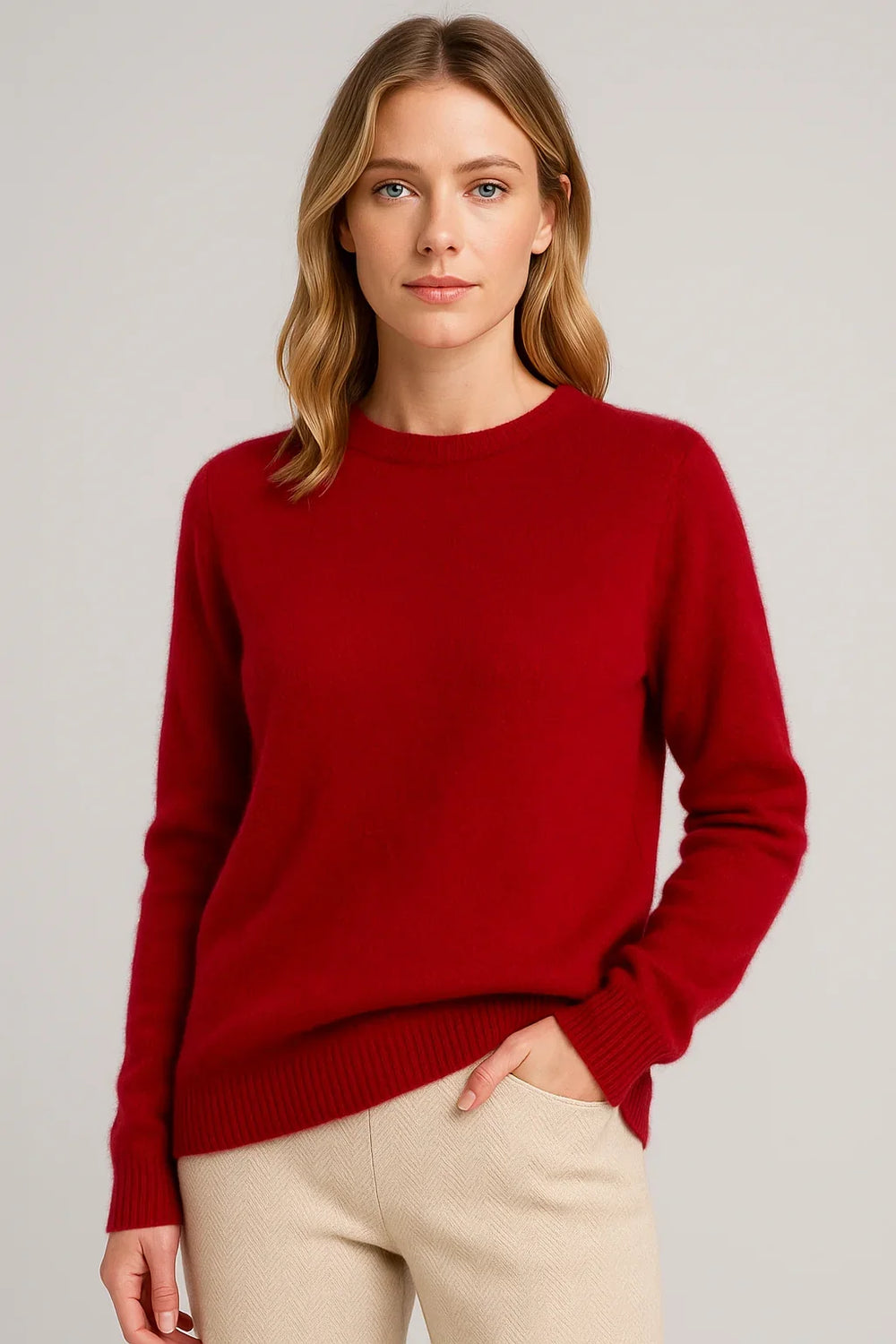 Women's Soft Cashmere Crew Neck Sweater 2