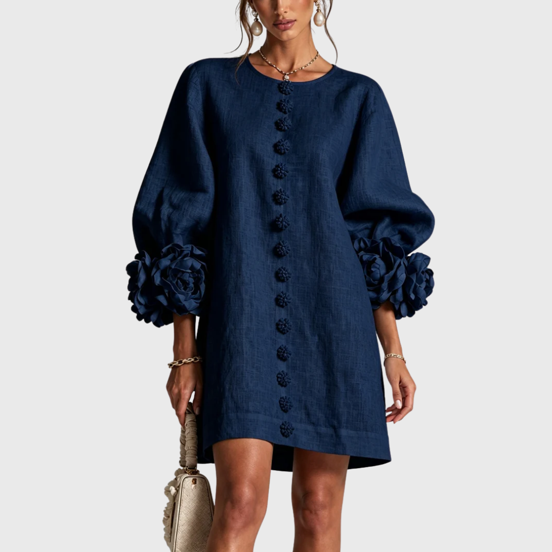 Elegant Mini Dress with Puff Sleeves 3